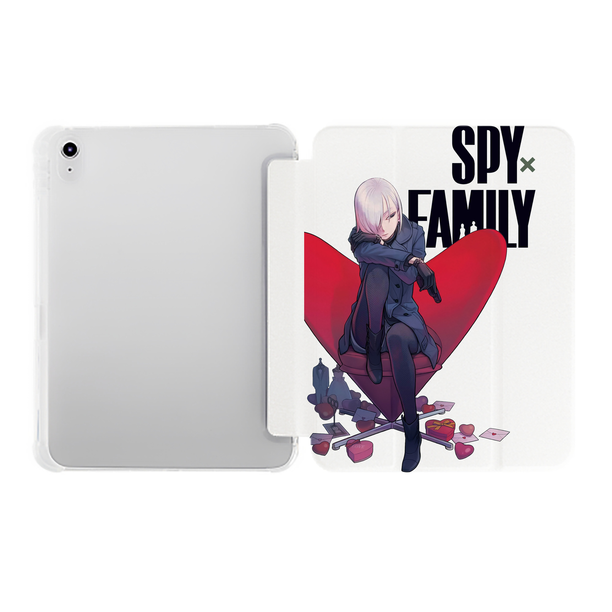 （画像用） SPY×FAMILY间谍家家酒 IPad ケース ペン収納付き 三つ折りスタンド PUレザー×シリコン 対応機種9.5/10.5/10.9インチ